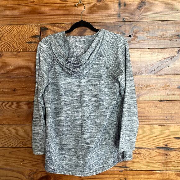 LL Bean Grey Hooded Zip Up Jacket size Medium Petite - Picture 4 of 5